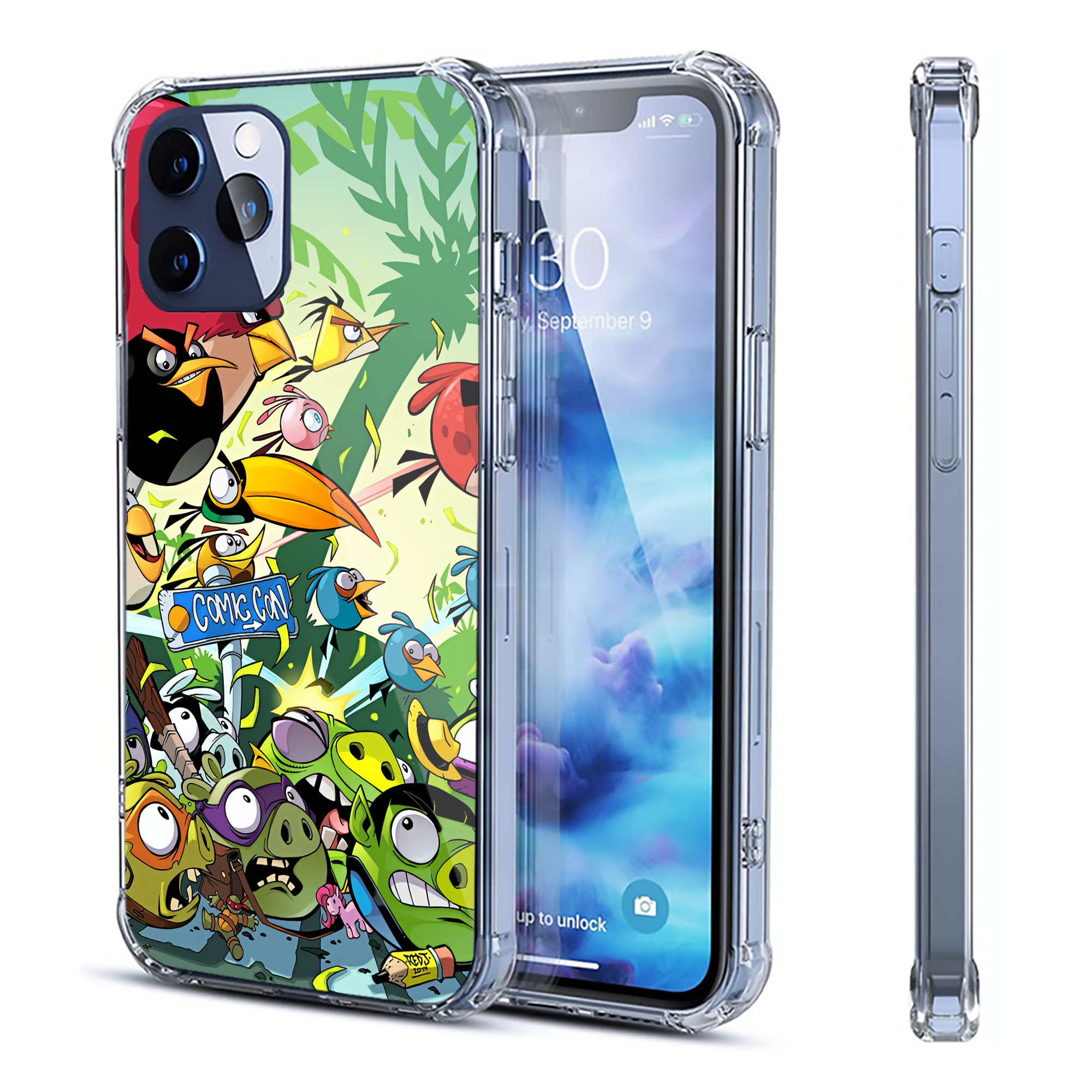 （画像用） Angry Birds アングリーバード 【iPhone 12シリーズ対応】透明スマホケース（クリアソフトケース）
